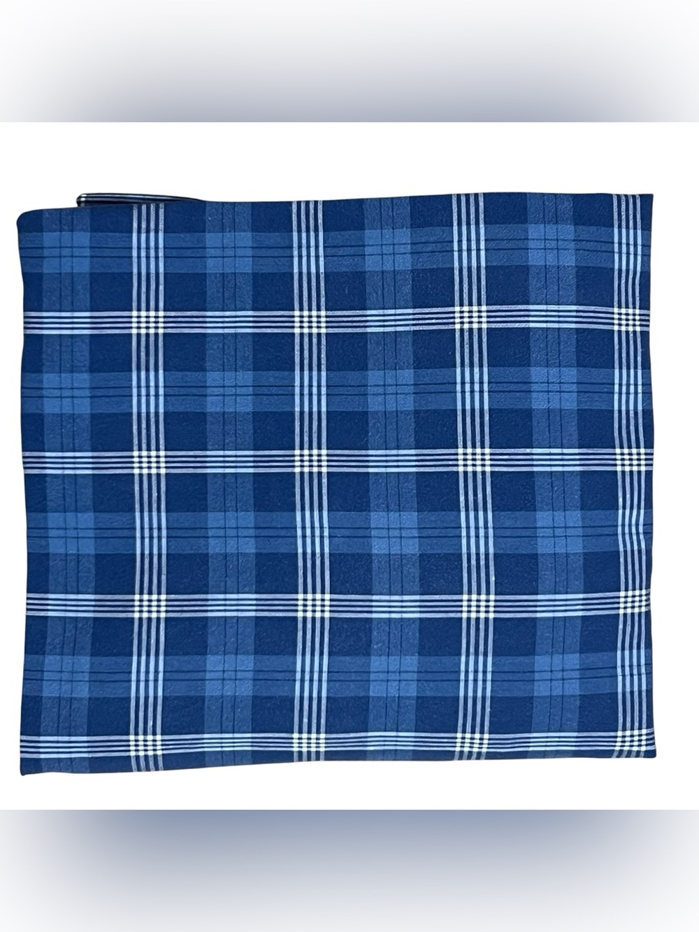 Vtg Ralph Lauren TWIN Sweetwater Blue Plaid Fitted Sheet Americana Farmhouse